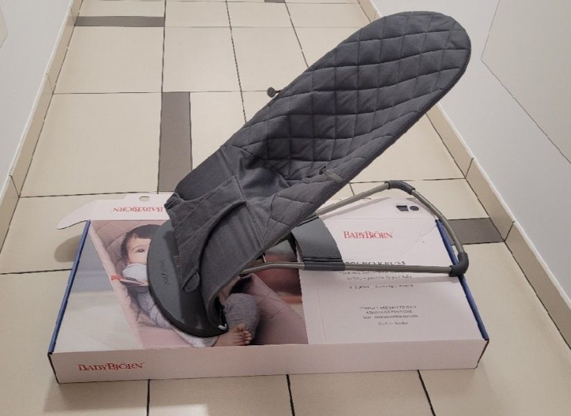 Leżaczek bujak babybjorn bliss antracyt Jak Nowy