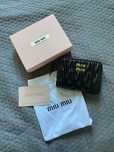 Portfel czarny wallet miu miu