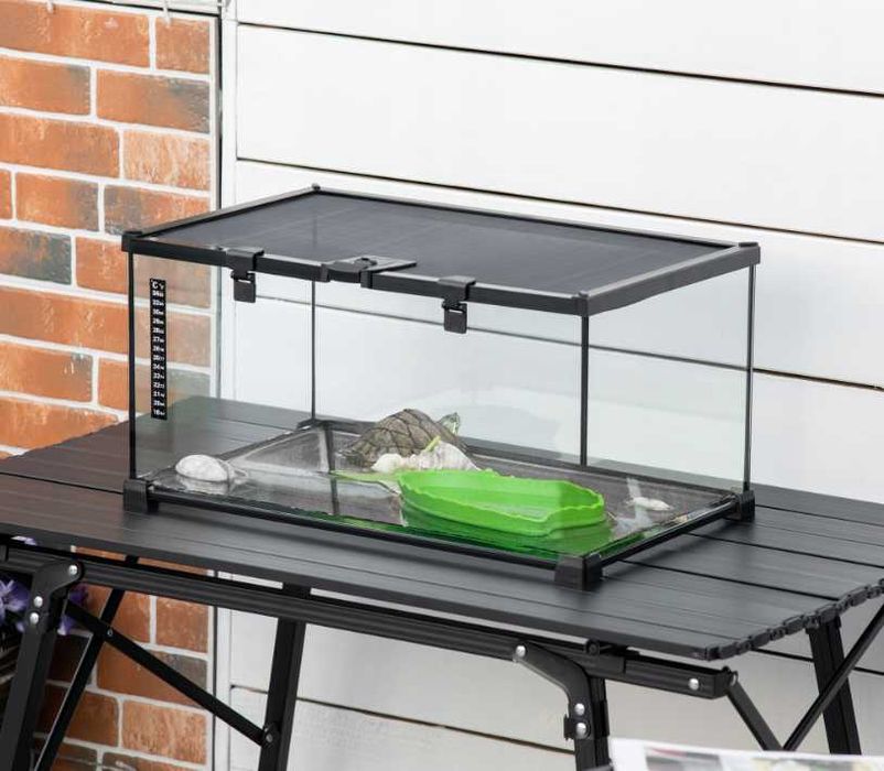 Terrarium Szklane dla Żółwia Węża Gekona Pająka Gadów Termometr OKAZJA