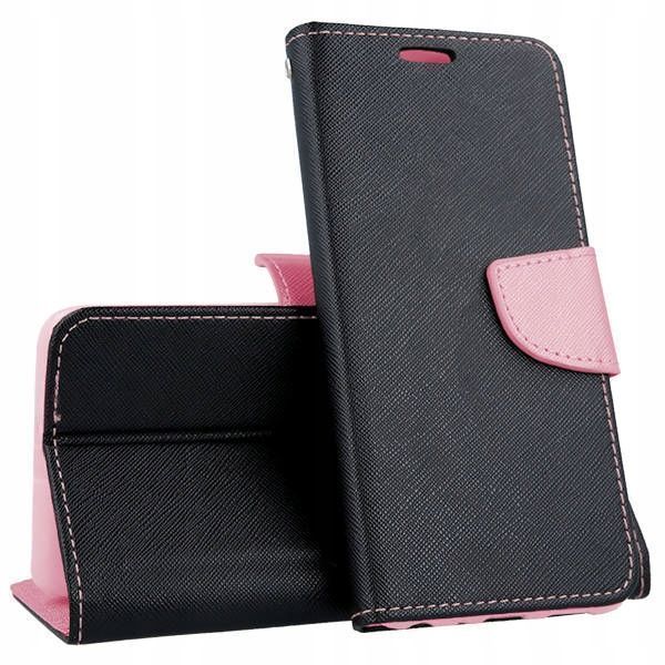 Etui Z Klapką Fancy Samsung S20+ / S20 Plus Czarno-Różowe