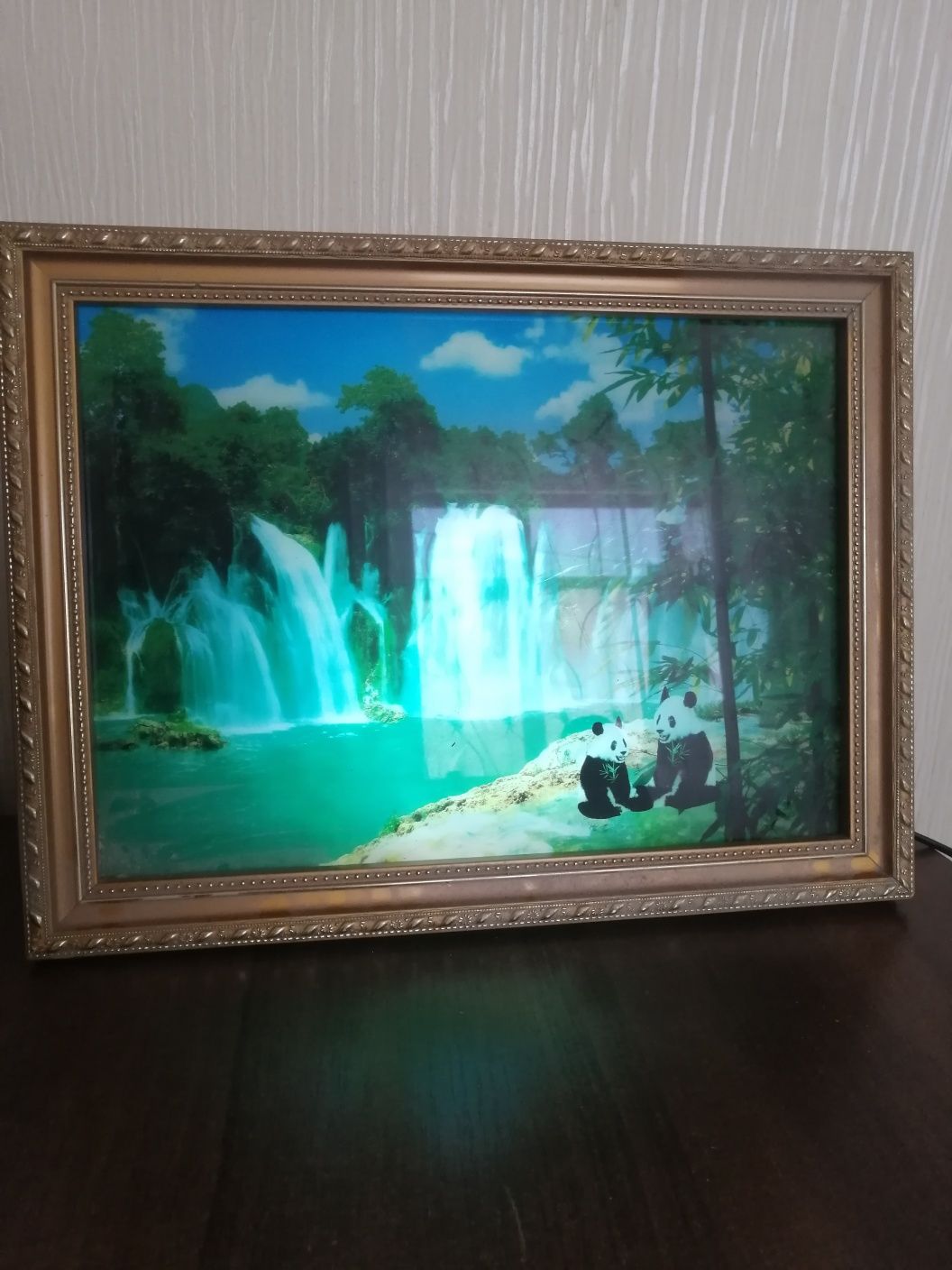 Картина с подсветкой водопад 220в со звуком воды