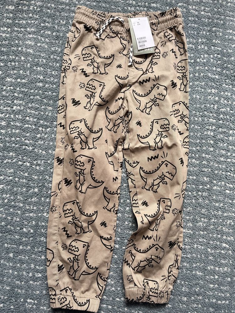 Spodnie H&M rozmiar 122 dinozaury nowe