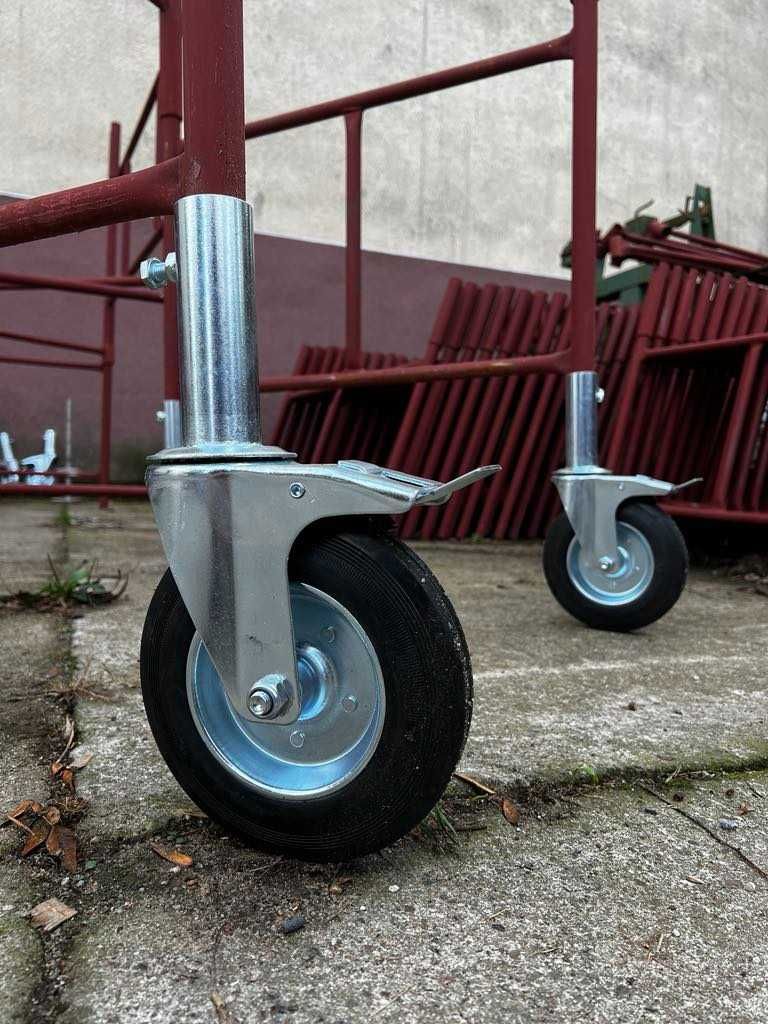Komplet 4szt kółka koła do Rusztowania warszawskiego z hamulcem 160mm