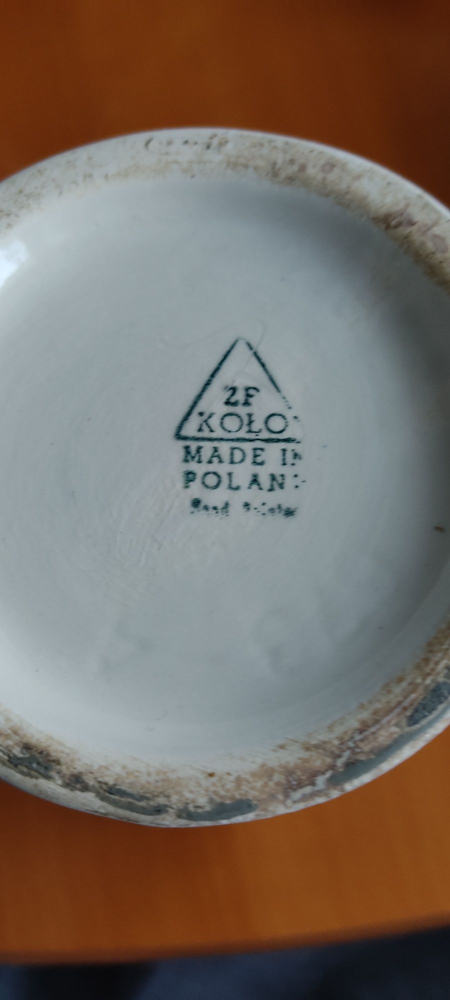 Amfora porcelit Koło PRL błękitna