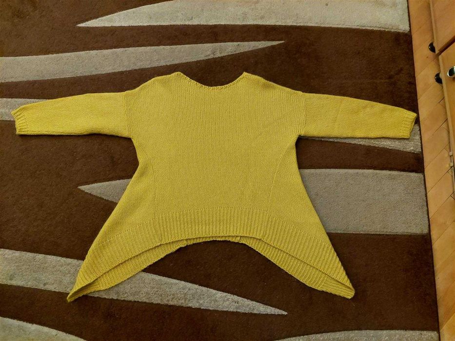 Damski Sweter - Rozmiar M, Zima, Wełna, Akryl, Zadbany, Żółty