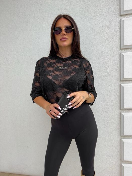 Bluzka MARMARIS II koronka new – czarna