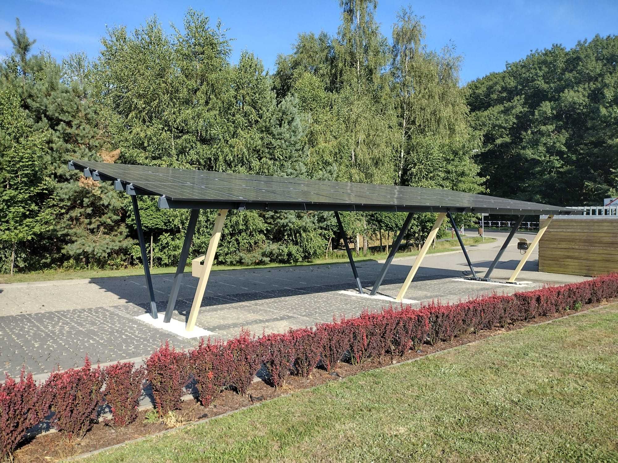 Wiata/ carport dwustanowiskowy 18 x 460W (8,28kW) z montażem