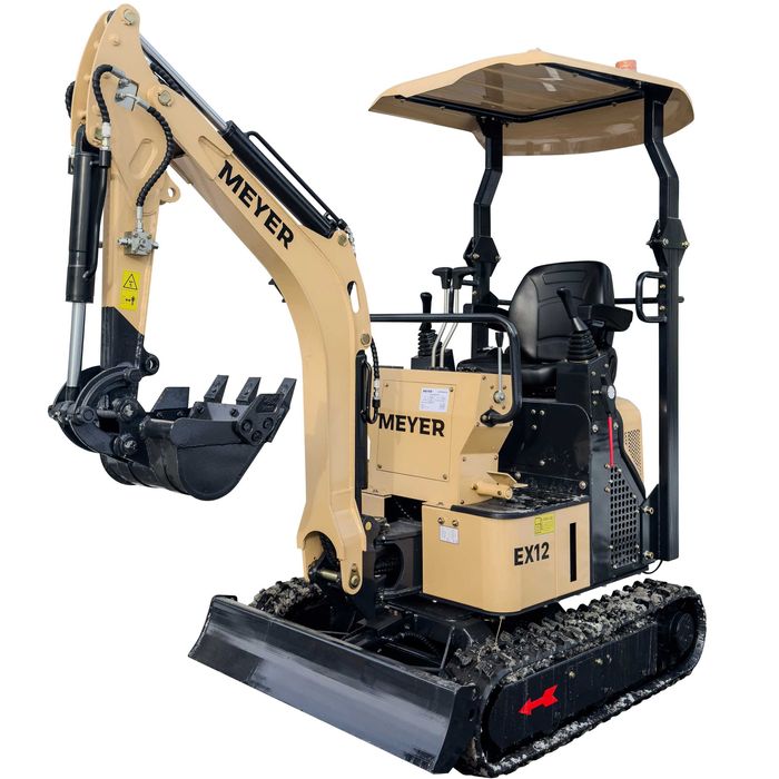 Minikoparka MEYER EX12 | Ramię skrętne | Joystick 2 prędkości jazdy