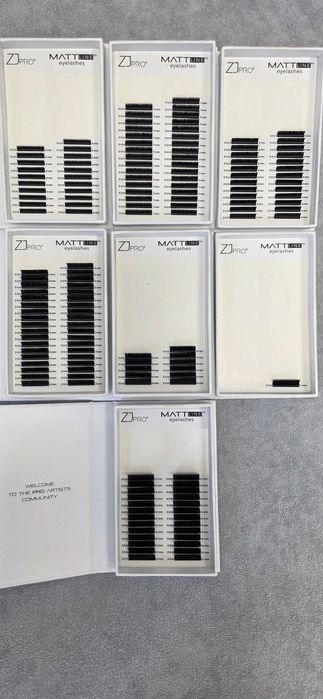 Rzęsy ZJpro matt line Skręt D, grubość 0,10