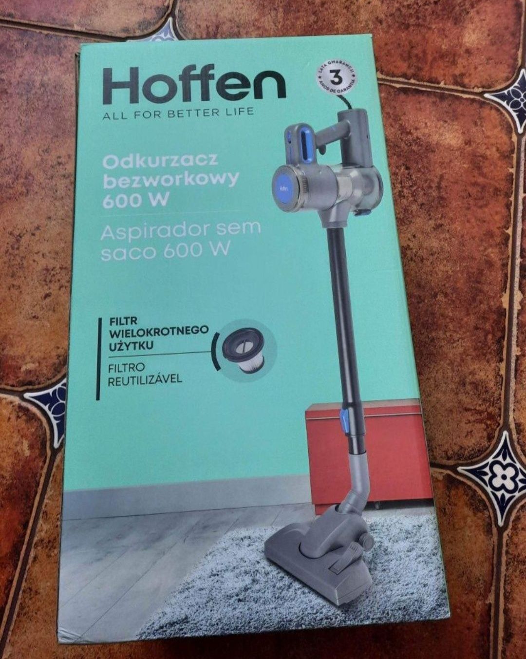 Nowy odkurzacz bezworkowy Hoffen 600 W