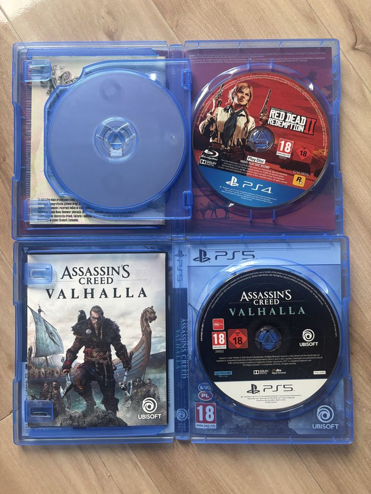 Gry assassins creed valhalla i red dead redemption 2 ps4/ps5