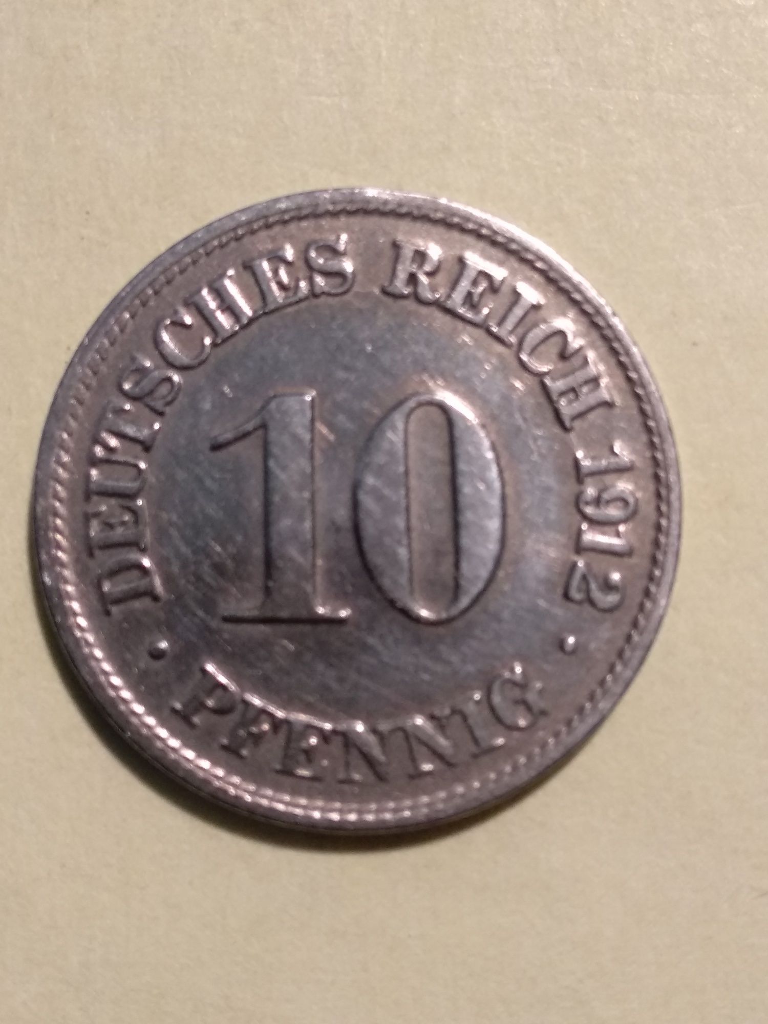 Moedas de 10 Pfennig 1900, 1907, 1912 e 1913 Alemanha