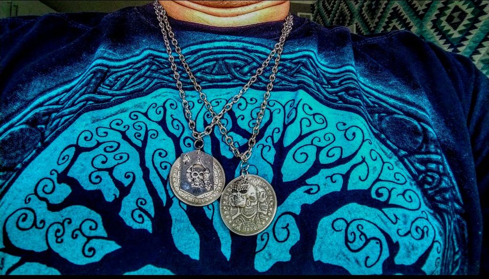 Wisiorek motocyklisty As Pik Motorhead czaszki łańcuch chopper Harley