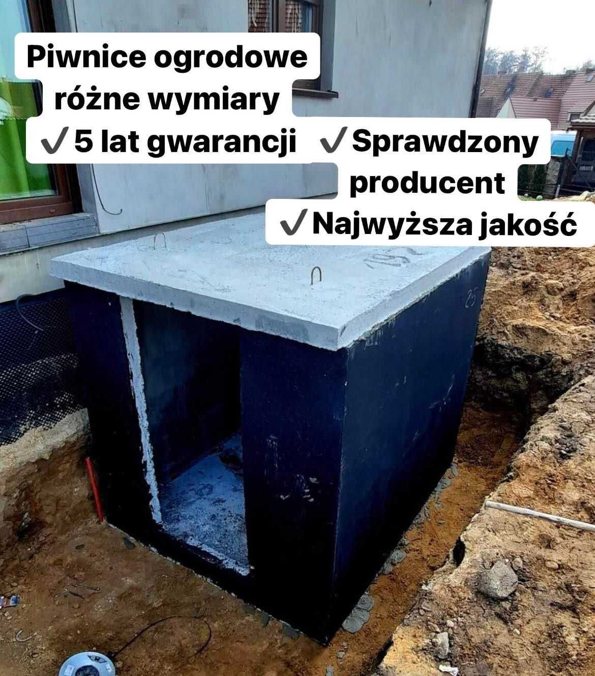 Piwniczka betonowa ziemianka z prostym dachem lub półokrągłym 3,5m