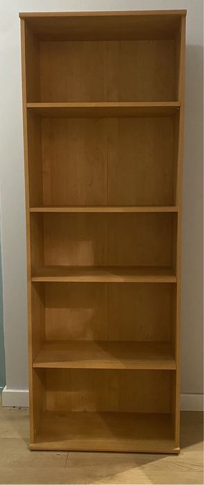 Regał wysoki z półkami na książki brązowy sosna oregońska