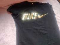 Nike zestaw złoty leginsy plus koszulka M