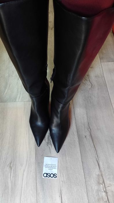 (43) ASOS Design/ Czarne Kozaki wieczorowe z Londynu, NOWE