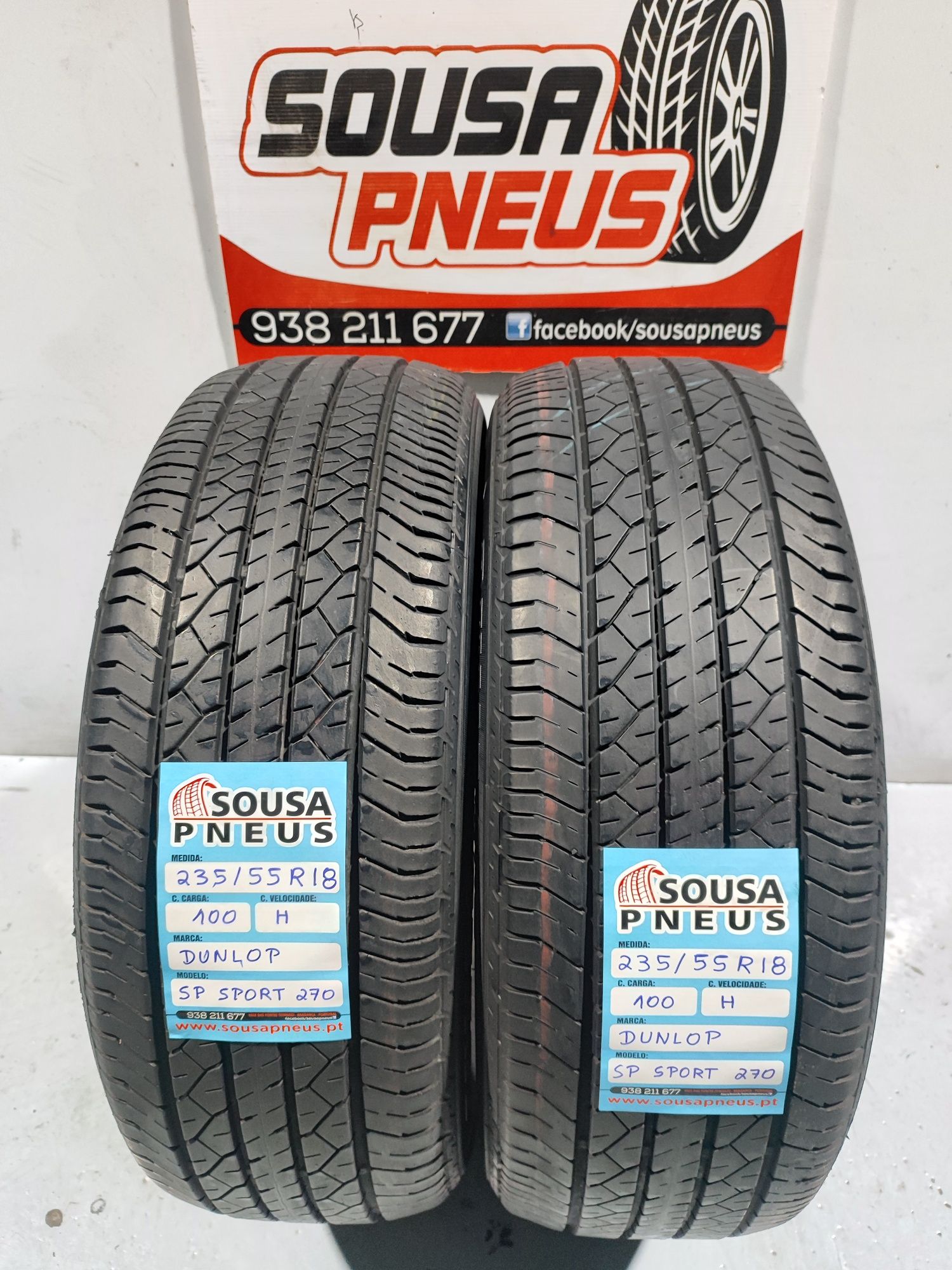 2 pneus semi novos 235-55R18 Dunlop - Oferta da Entrega