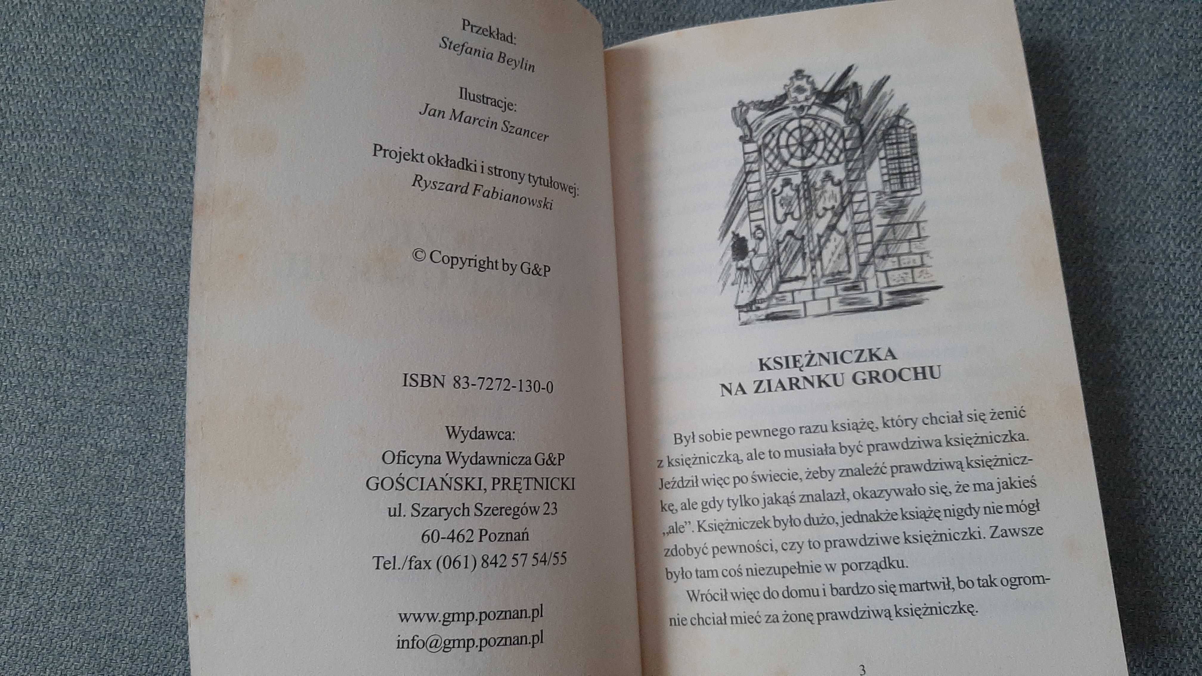 Księżniczka na ziarnku grochu i in. baśnie Andersen Jan Marcin Szancer