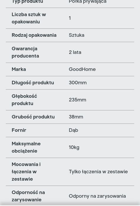 Półka 3,8 x 23,5 x 30 cm GoodHome
