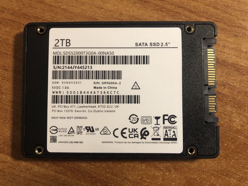 Накопичувач sATA  внутрішній 2.5” 2Tb