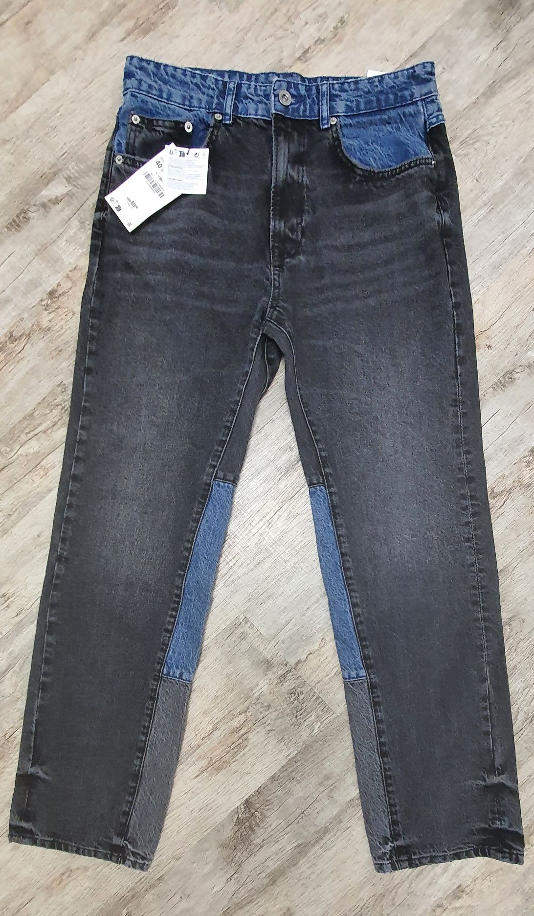 Круті чоловічі джинси straight fit у стилі печворк від Zara. Хіт!