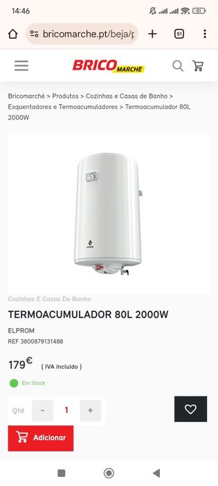 Termoacumulador 80L 2000W