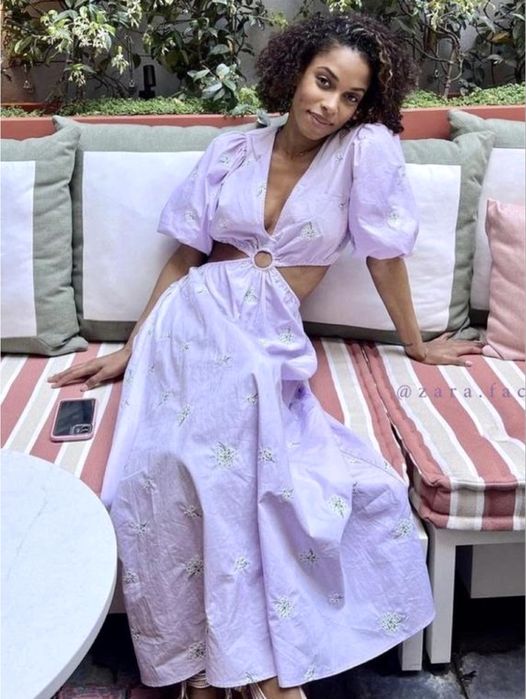 Платье Zara макси открытая спинка