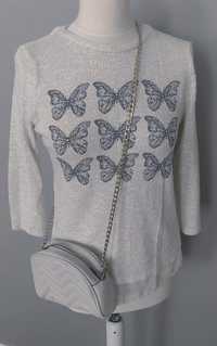 Bluzka bluzeczka błyszcząca  Wiosna motyle