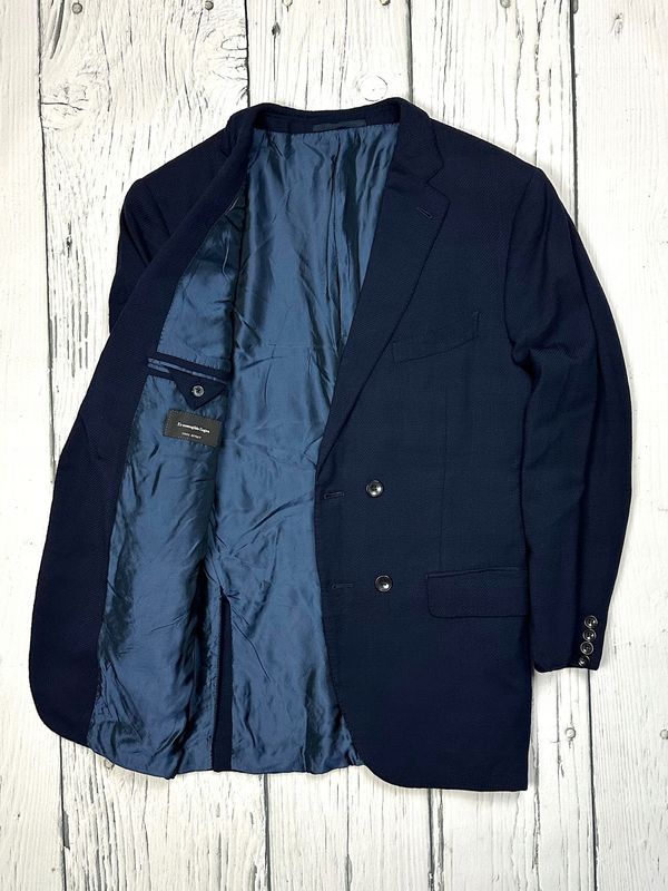 Ermenegildo Zegna Wełniana Dwurzędowa Marynarka Męska z Podszewka r. 5