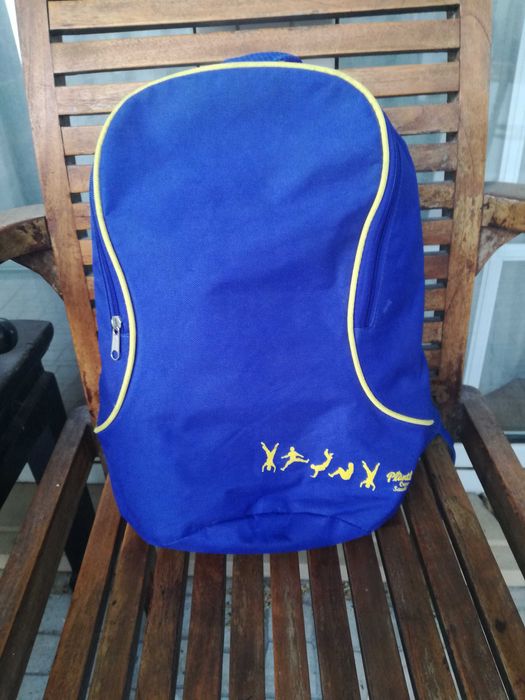 Mochila escolar azul impermeável