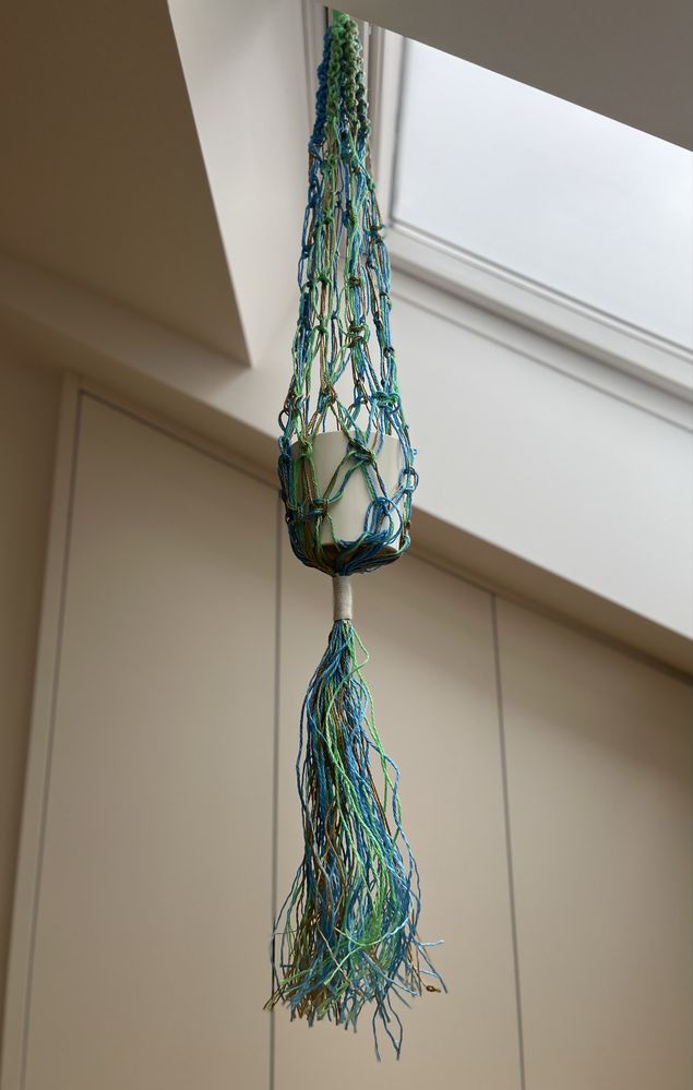 Rede Suspensa em Crochet Macramé Artesanal para Suporte de Vaso NOVA