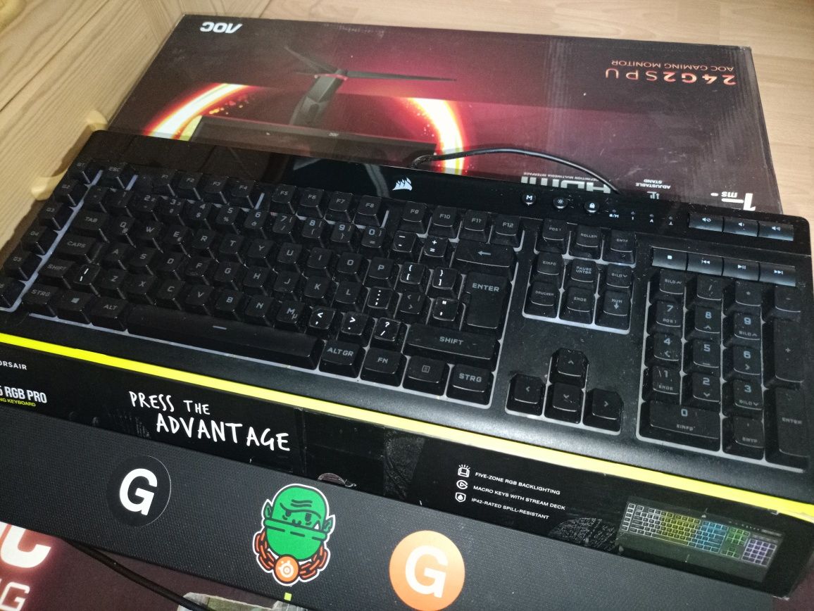 Klawiatura Corsair K55 RGB PRO + myszka GXTrust 105X