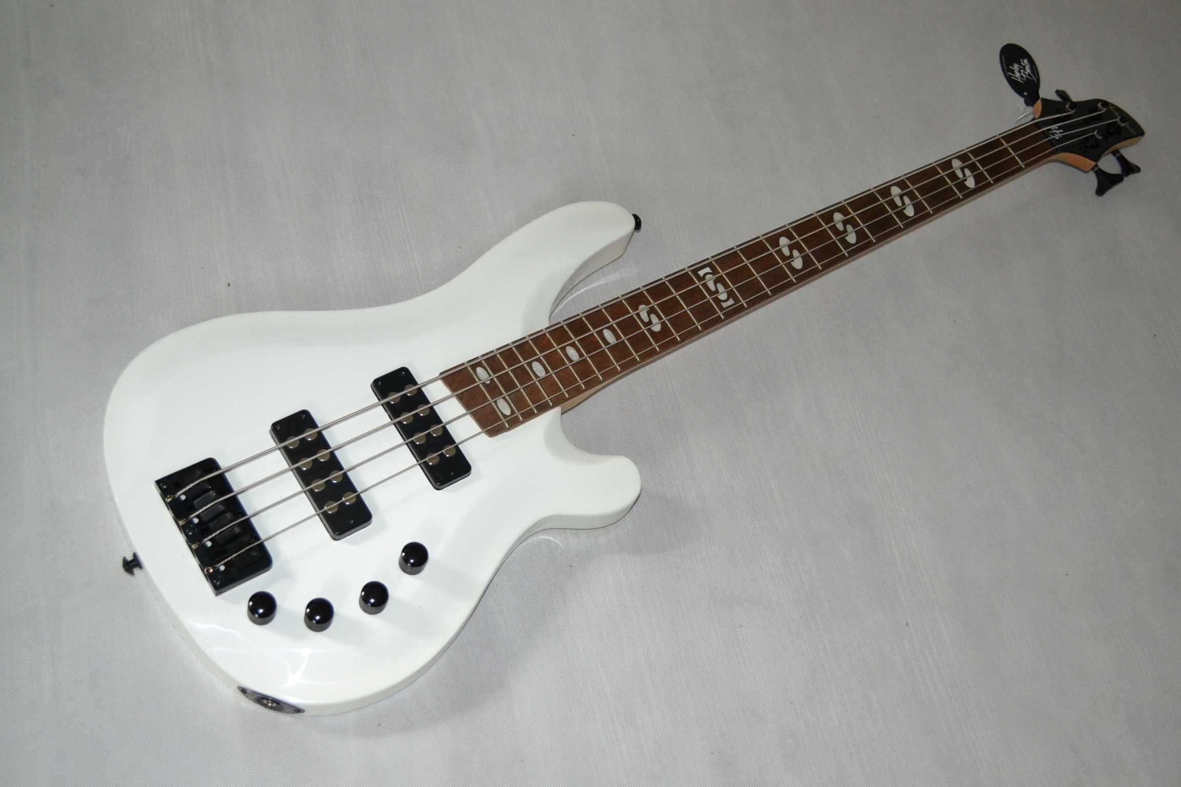 Harley Benton B-450 White nowa gitara basowa BAS  -ustawiony!