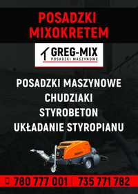 Posadzki maszynowe Mixokretem, Styrobeton, Samopoziom