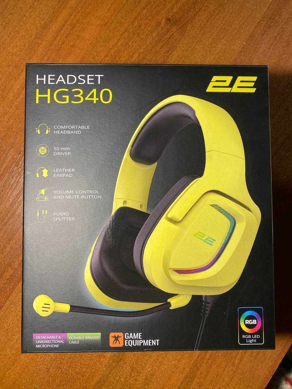 Ігрова гарнітура 2E Gaming HG340 RGB 3.5mm Yellow
