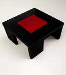 Mesa de Centro Robusta com Vidro Vermelho - 50€