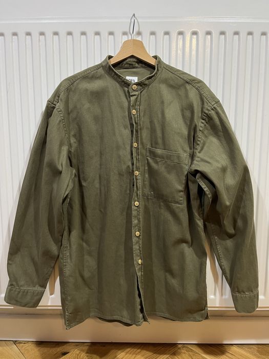 Koszula na stójce elegancka design ZARA regular rozm. L