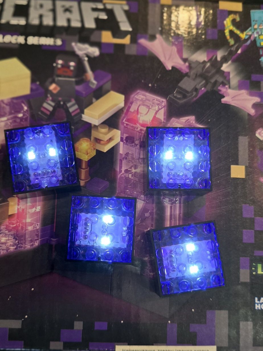 Minecraft 4in1 Led підствітка конструктор 728 деталей Lego Окремо
