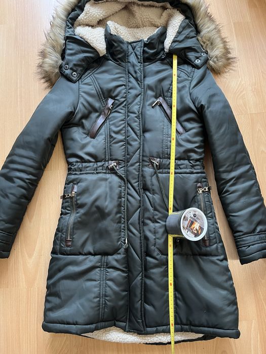Damska długa zimowa kurtka/płaszcz marki Temster, rozm. M, wypada na S