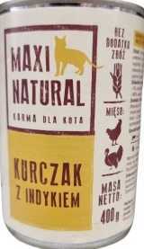 MAXI NATURAL Karma mokra dla kota bez zbóż Z KURCZAKIEM w puszce 400g