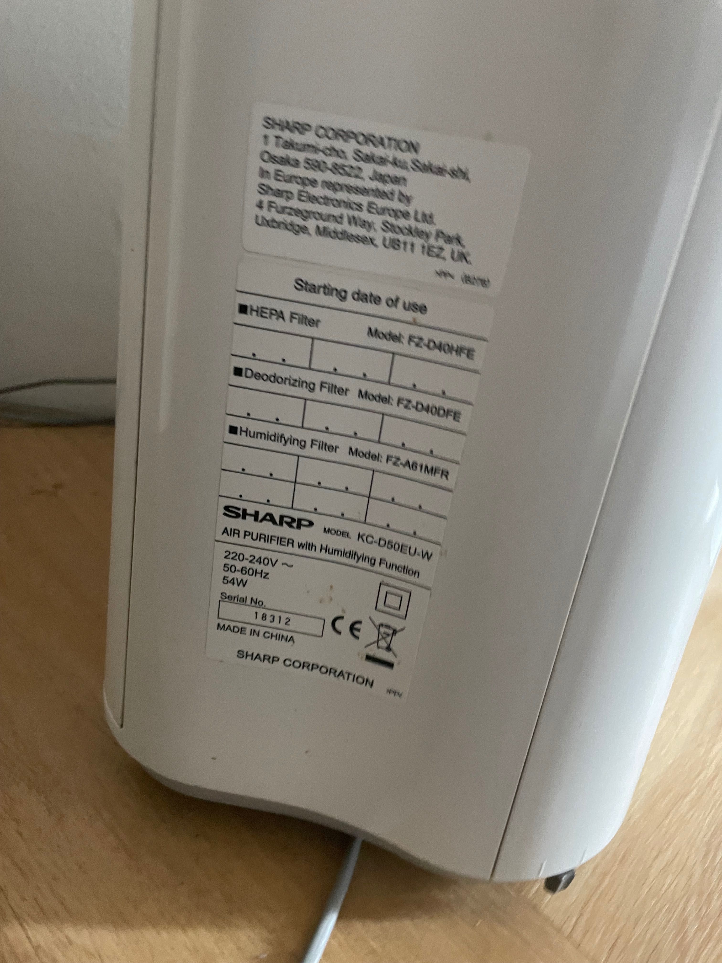 Oczyszczacz nawilżacz sharp KC D50
