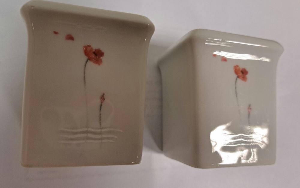 Pojemniki Jasne Śmietankowe Na Sól Pieprz Eleganckie, Porcelana Śląska