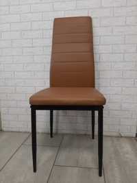 Krzeslo eko skóra brązowe