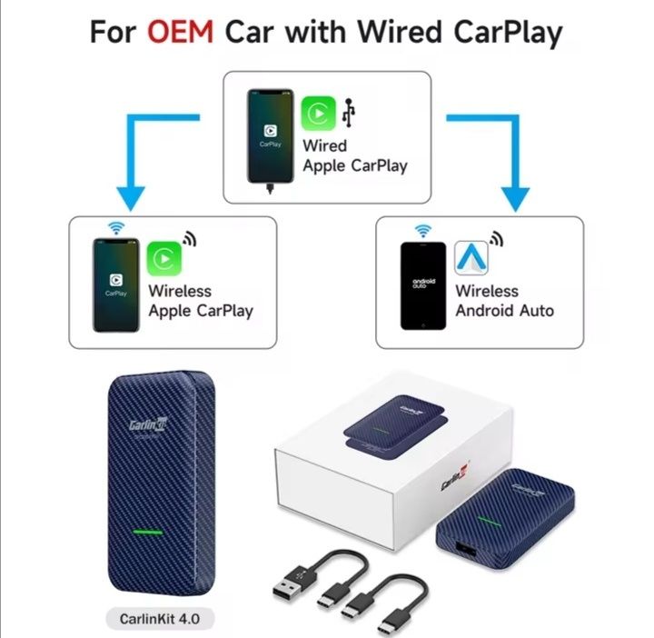Carlinkit Auto - CarPlay e Android Auto - Novo