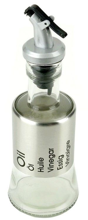 stylowa butelka na oliwę ocet szkło stal 250ml