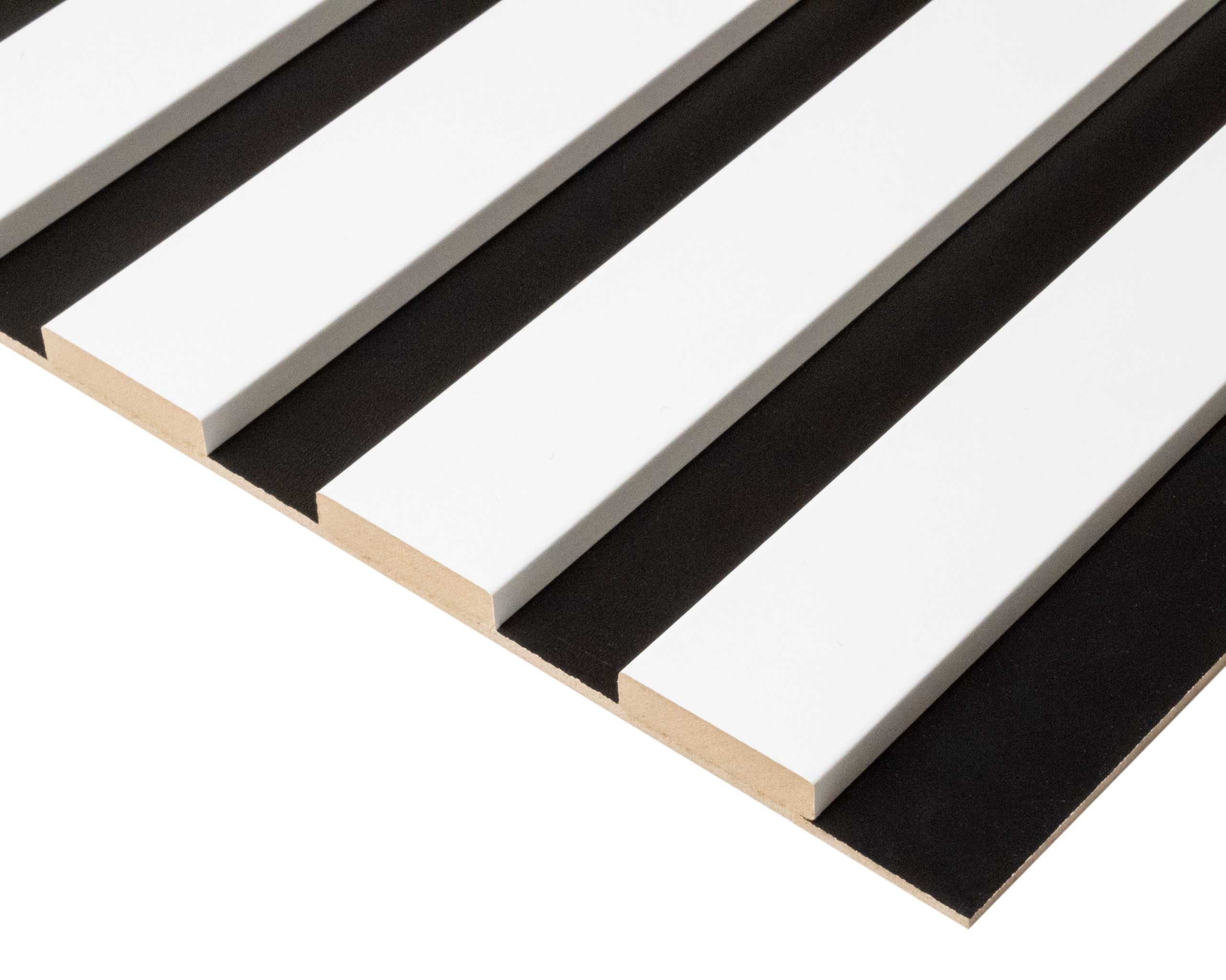Lamele ścienne na czarnej płycie HDF - 275 cm x 59,5 cm Dąb i inne