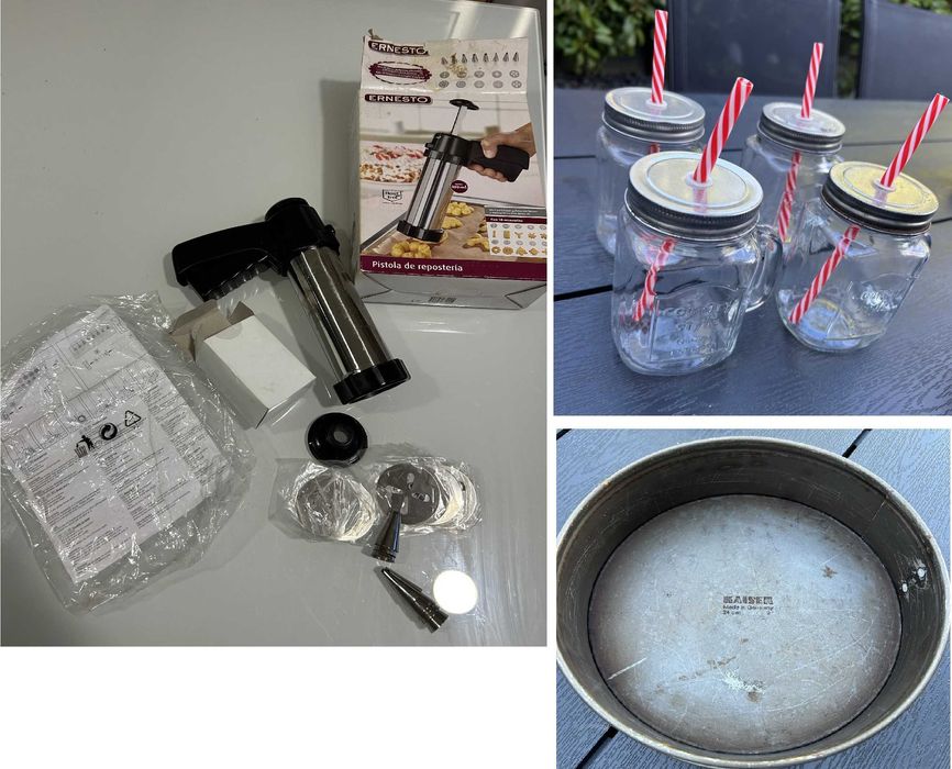 Pistola de pastelaria nova - oferta forma e copos
