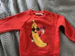 Mini rodini organic bluza czerwona z bananem 92 98