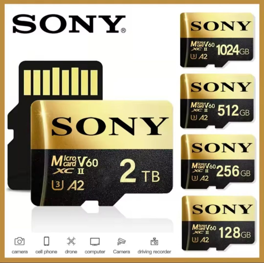 Высокоскоростная карта памяти SONY,на 2тб и на 1 ТВ.